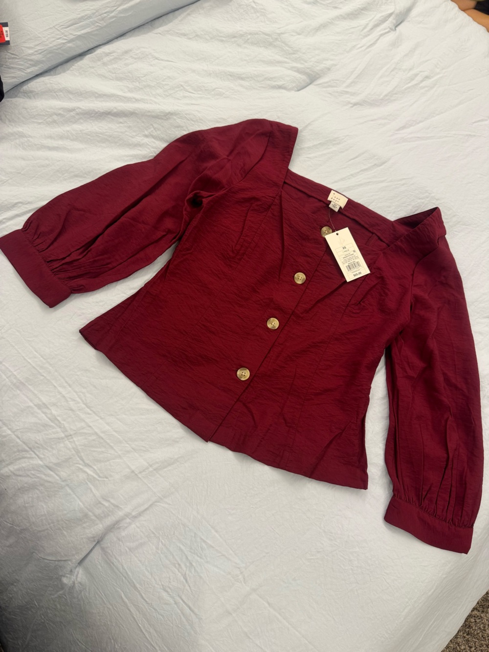 Category selection for red women's top